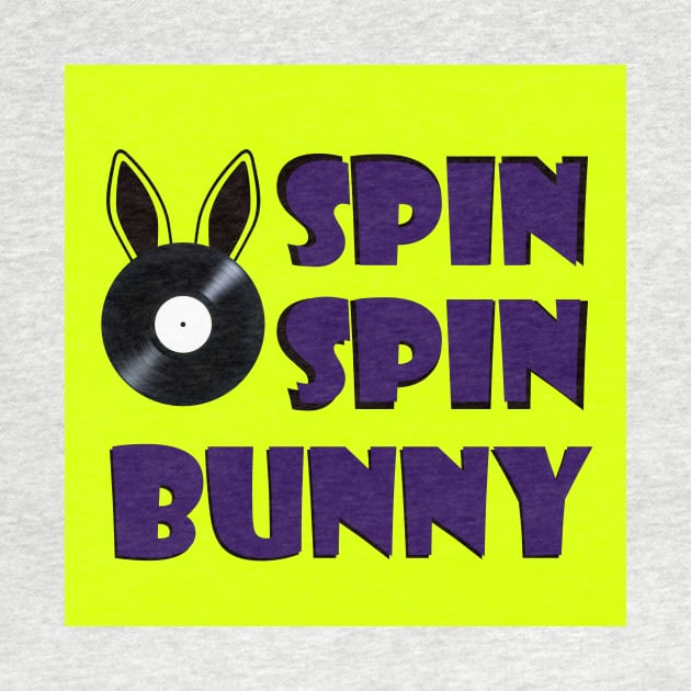 SpinSpinBunny Bunny Main Square Logo - Fluorescent Yellow, Purple by SpinSpinBunny